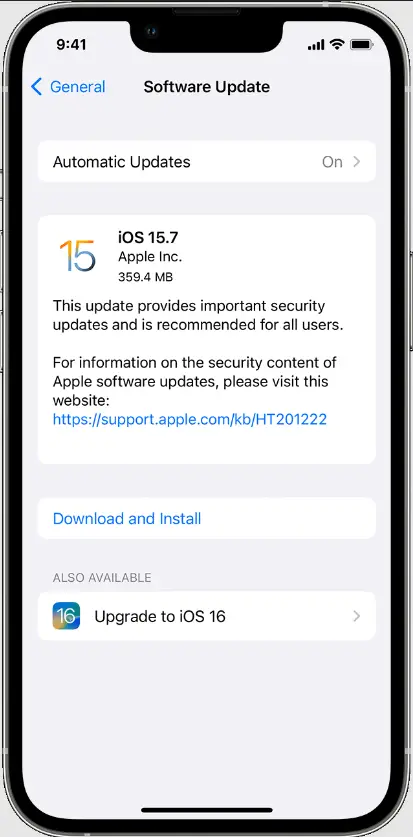 Check iOS updates