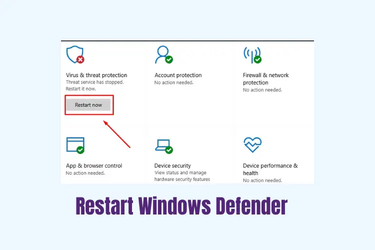 Restart Windows Defender