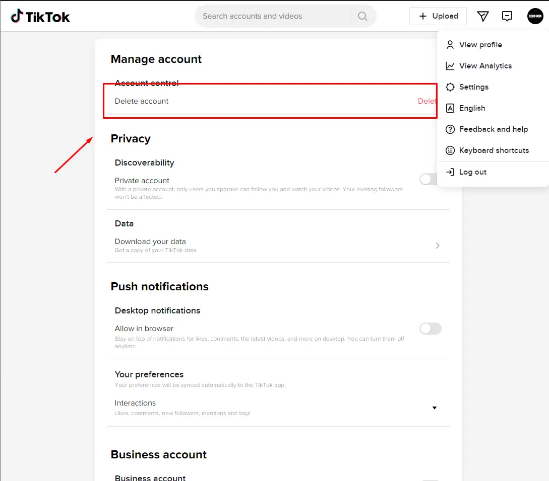 How to remove the TikTok account then?