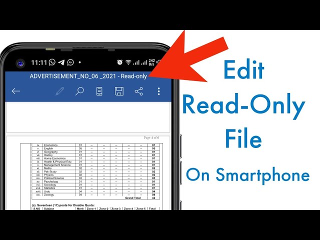 How Do You Change a Word Document from Read Only to Edit on Android