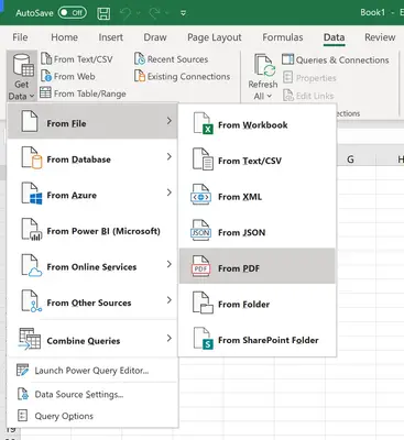 Microsoft Excel How To Import Data From A Pdf File