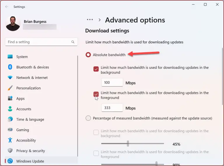 Window 11 How To Limit Bandwidth For Updates